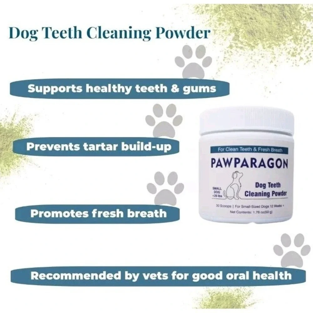 Pawparagon Dog Teeth Cleaning Powder Small Dogs Fresh Breath Dental Care Petcare